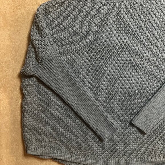 DOE & RAE Women Small Gray Oversized Knit Cowl Neck Turtleneck Winter Sweater - Picture 2 of 5